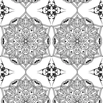 Seamless mandala pattern. ethnic decorative oriental floral pattern. Stock Illustration