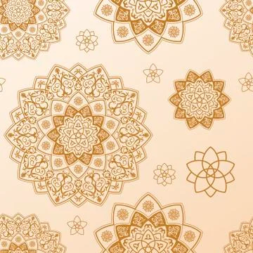 Seamless mandala pattern. Ethnic vector vintage elements Stock Illustration