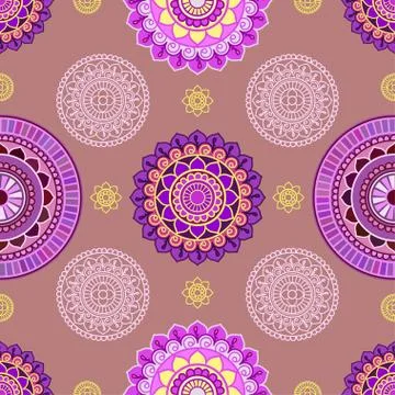 Seamless mandala pattern. first Stock Illustration