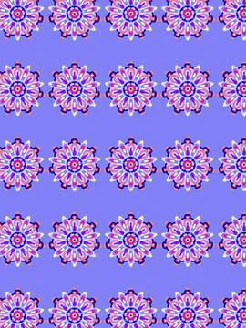 Seamless mandala pattern Purple background Mosaic ornament Ethnic print Stock Illustration