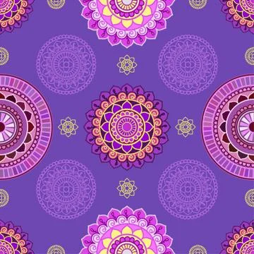 Seamless mandala pattern. second Stock Illustration