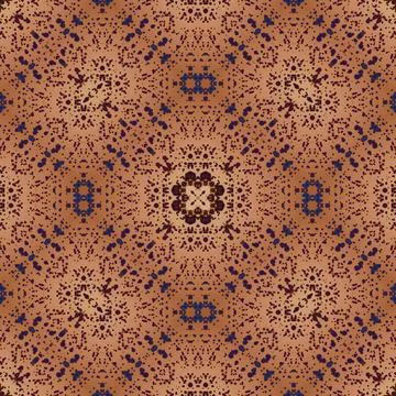 Seamless mandala pattern. Square woven texture Stock Illustration