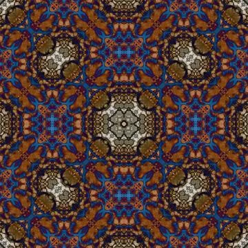Seamless mandala pattern. Square woven texture Stock Illustration