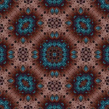 Seamless mandala pattern. Square woven texture Stock Illustration