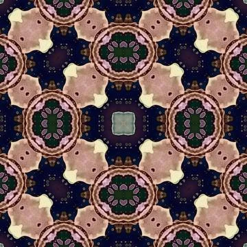 Seamless mandala pattern. Square woven texture Stock Illustration