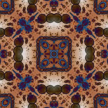 Seamless mandala pattern. Square woven texture Stock Illustration