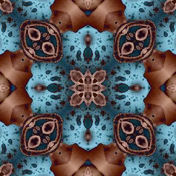 Seamless mandala pattern. Square woven texture Stock Illustration