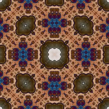 Seamless mandala pattern. Square woven texture Stock Illustration