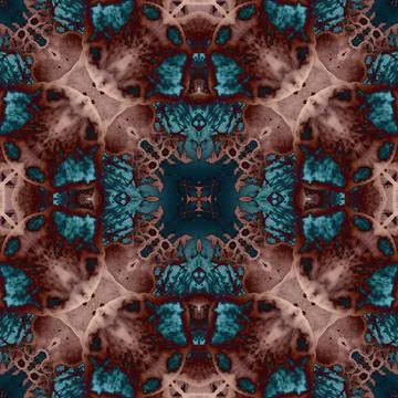 Seamless mandala pattern. Square woven texture Stock Illustration