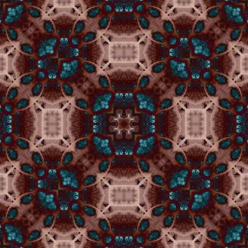 Seamless mandala pattern. Square woven texture Stock Illustration