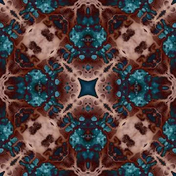 Seamless mandala pattern. Square woven texture Stock Illustration