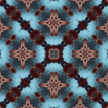 Seamless mandala pattern. Square woven texture Stock Illustration