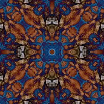 Seamless mandala pattern. Square woven texture Stock Illustration