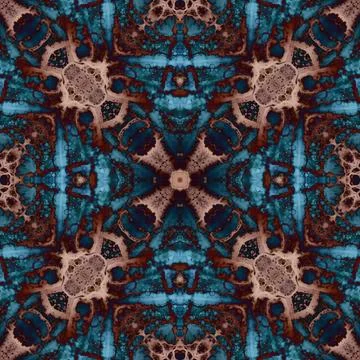 Seamless mandala pattern. Square woven texture Stock Illustration