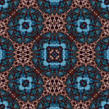 Seamless mandala pattern. Square woven texture Stock Illustration