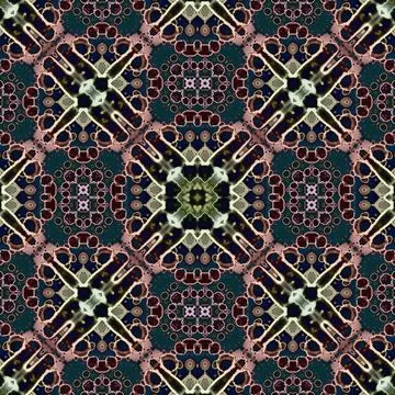 Seamless mandala pattern. Square woven texture Stock Photos