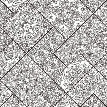 Seamless mandala pattern. Vector endless illustration Stock Illustration