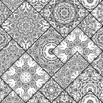 Seamless mandala pattern. Vector endless illustration Stock Illustration