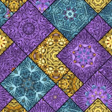 Seamless mandala pattern. Vector endless illustration 스톡 일러스트