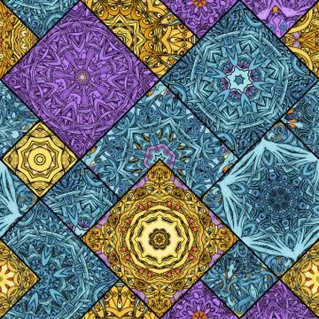 Seamless mandala pattern. Vector endless illustration Illustrazione stock