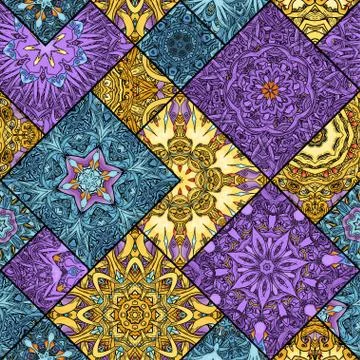 Seamless mandala pattern. Vector endless illustration Ilustración de archivo