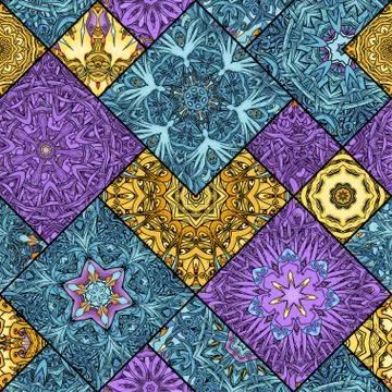 Seamless mandala pattern. Vector endless illustration 스톡 일러스트