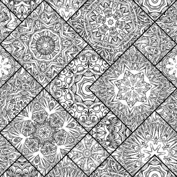 Seamless mandala pattern. Vector endless illustration 스톡 일러스트