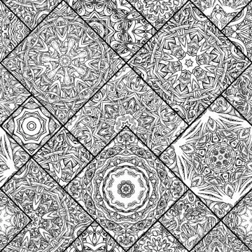 Seamless mandala pattern. Vector endless illustration Stock Illustration