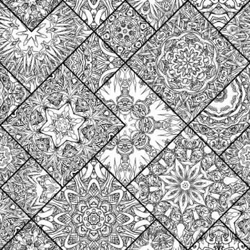 Seamless mandala pattern. Vector endless illustration Illustrazione stock