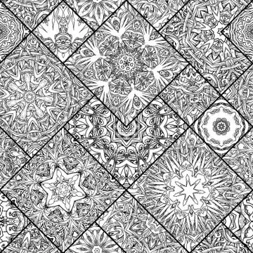 Seamless mandala pattern. Vector endless illustration 스톡 일러스트