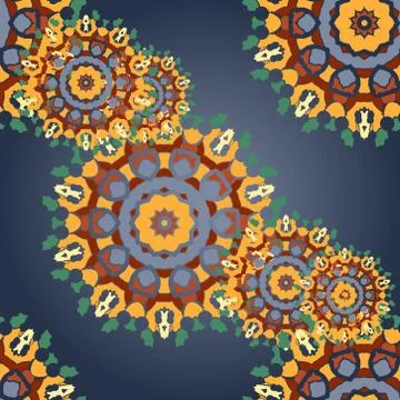 Seamless mandala pattern. Vintage decorative elements. Hand drawn retro Illustrazione stock