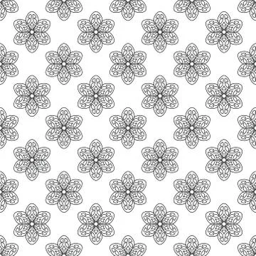 Seamless mandala style floral pattern. beautiful baroque / damask floral desi Stock Illustration