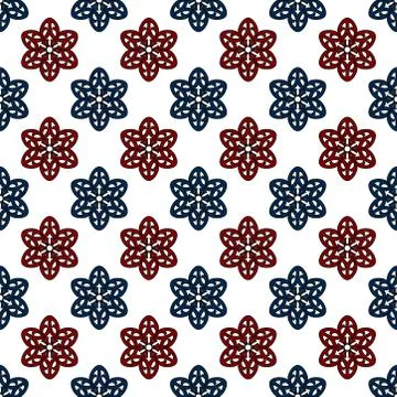 Seamless mandala style floral pattern. beautiful baroque / damask floral design. Stock Illustration