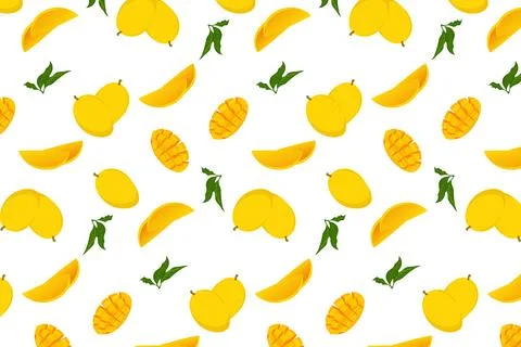 Seamless Mango Pattern Illustration. Stock Illustration