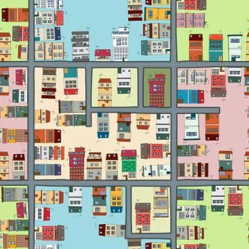 Seamless map of city Illustrazione stock