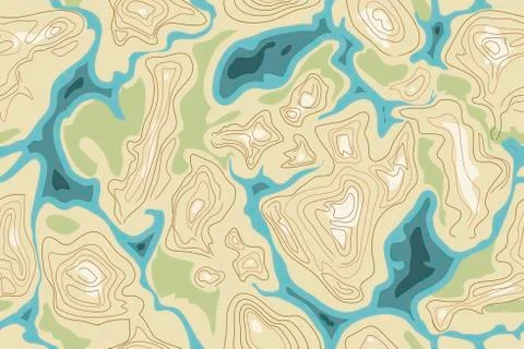 Seamless map pattern Stock Illustration