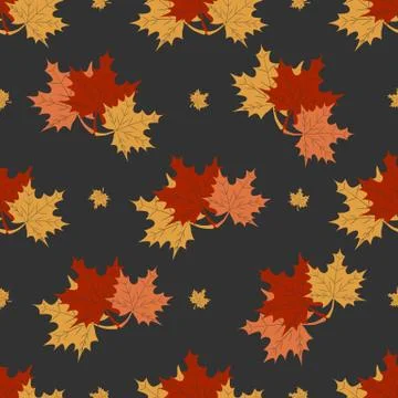 Seamless maple leafs pattern 스톡 일러스트