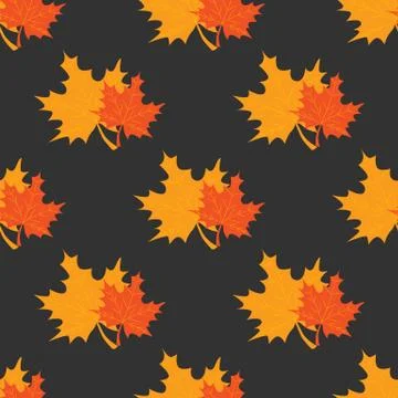 Seamless maple leafs pattern Stock Illustration