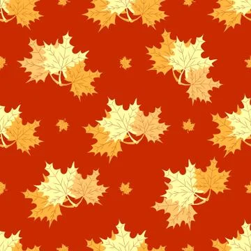 Seamless maple leafs pattern Stock Illustration