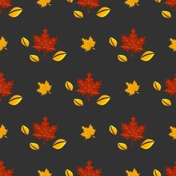 Seamless maple leafs pattern Illustrazione stock