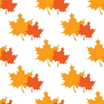 Seamless maple leafs pattern Stock Illustration