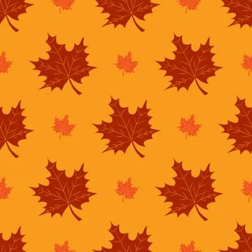Seamless maple leafs pattern Stock Illustration