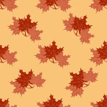 Seamless maple leafs pattern Illustrazione stock