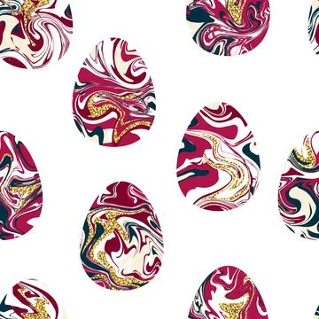 Seamless marble texture eggs pattern イラスト素材