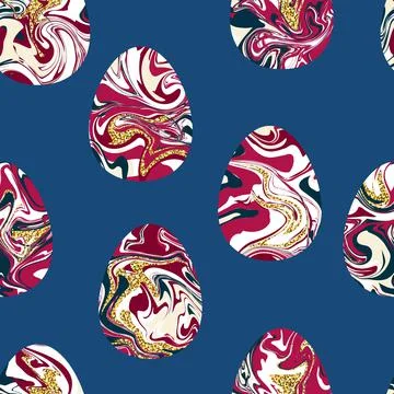 Seamless marble texture eggs pattern イラスト素材
