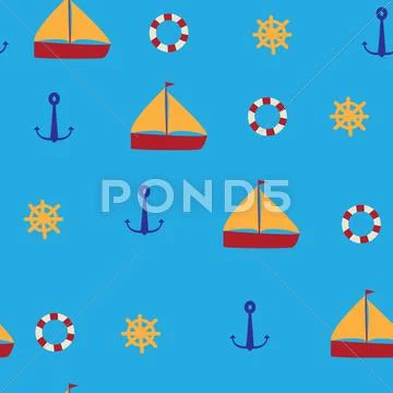 Seamless marine background Stock Illustration