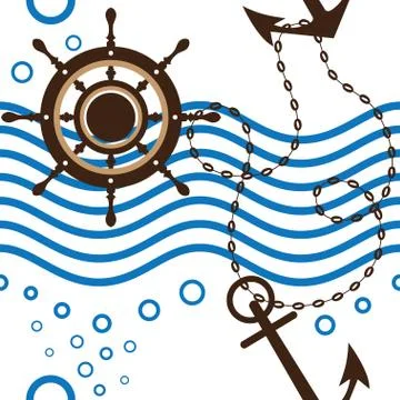 Seamless marine background Stock Illustration