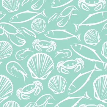 Seamless marine pattern Illustrazione stock