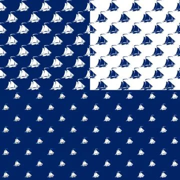 Seamless Marine Pattern with Sailboat Stock Illustration