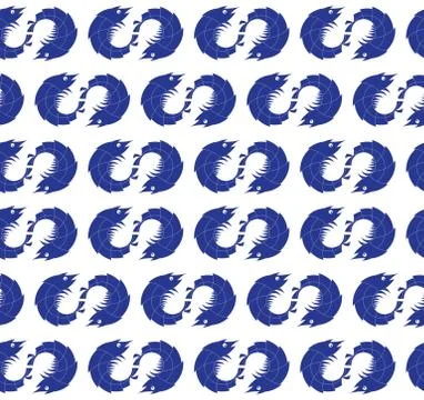 Seamless Marine Shrimp Pattern Stock Illustration